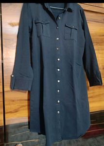 Classic Navy Blue Shirt Dress