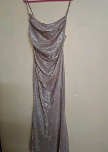 Sparkly Rose Gold Maxi Dress