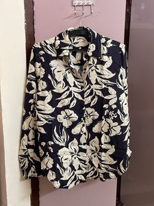 Black Floral Button-Up Shirt