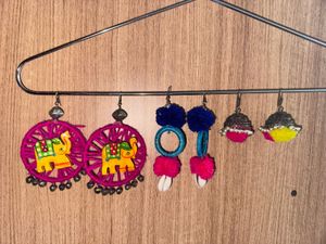 3 Pairs Boho Ethnic Earrings Set