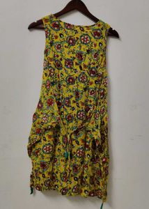 Yellow Floral Print Kurta