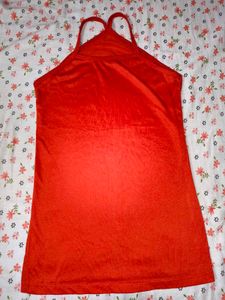 Red Halter Neck Tank Top