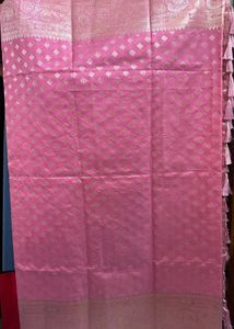 Beautiful Pink Silk Saree with Tassels and blouse