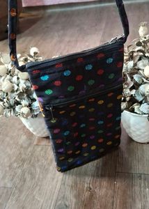 Cute Polka Dot Sling Bag with 3 multiple ipsZipper