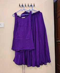 Anayna Purple Short Kurti Set with Skirt &amp; Dupatta