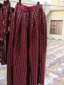 Maroon Sequin Lehenga Set