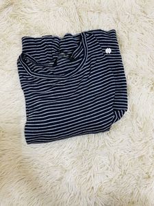 Navy Striped Long Sleeve Top