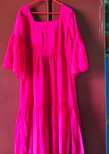 Elegant Pink Tiered Maxi Dress