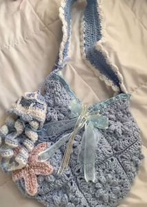 Lavender Crochet Seashell Bag