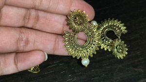Gold Tone Jhumka Earrings