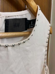 H&amp;M Studded Trim Sleeveless Top