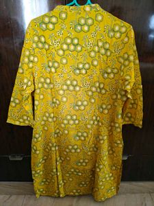 Yellow Printed Kurta