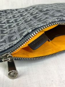 Authentic Goyard Senat Pouch MM - Black/Grey