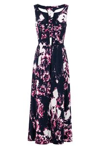 Floral Print Sleeveless Maxi Dress