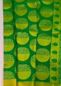 Green &amp; Gold Silk Saree