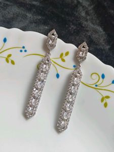 Elegant Drop Earrings with Crystals