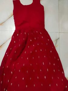 Red Embroidered Ethnic Gown