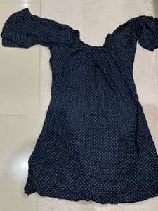 Navy Polka Dot Top