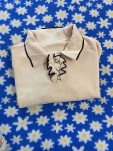 Unique Cream Long Sleeve Top
