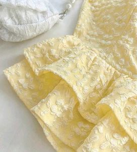 Yellow Floral Strapless Ruffle Top