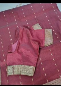 Elegant Red Saree with Blouse
