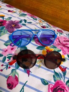 Stylish Blue & Round Sunglasses Set
