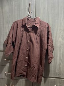 Top - Brown Button-Up