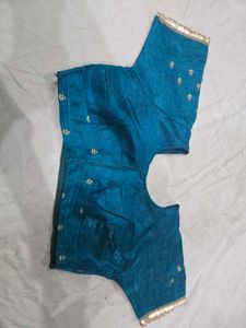 Embroidered Teal Blue saree
