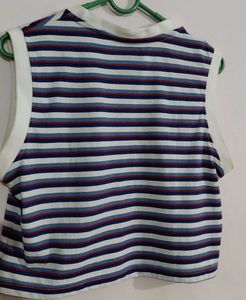 Striped Cropped Sleeveless Top
