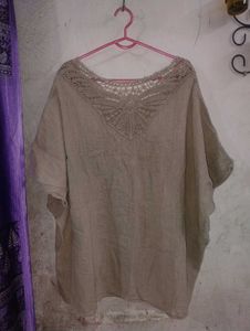 Boho Lace Detail Loose Fit Tunic Top