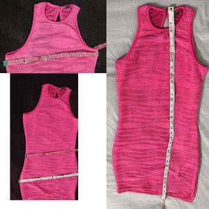 Magenta Pink Textured Bodycon Mini Dress