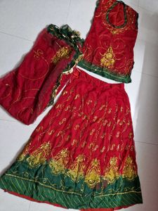 Red Embroidered Lehenga Choli