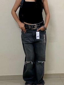 h&m distressed y2k denim