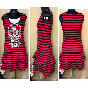 Red & Black Striped Betty Boop Dress