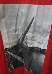 Vibrant Red Graphic Mens T-Shirt