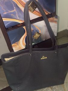 Chic Grey Embossed Tote Bag