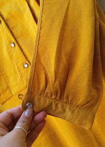 Mustard Yellow Collared ​Shirt Dress👗.