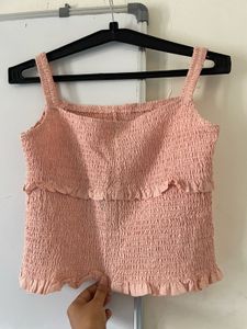 Smocked Crop Top with Ruffles