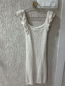 Chic Off-White Knit Dress
