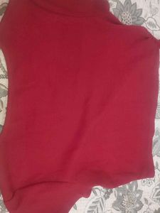 Red Basic T-Shirt with Tie Detail