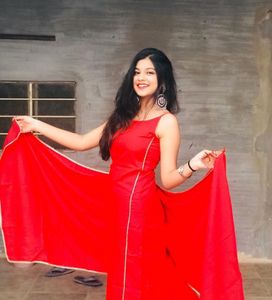 Red kurti Set With Dupatta