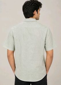 Men's Light Green Short Sleeve Linen Shirt