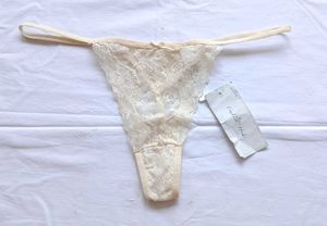 Beige Lace Thong
