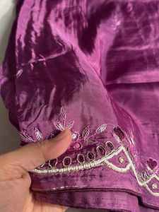 Beautiful Purple Silk Saree with Blouse