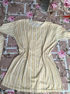 😴Beige Cozy Striped Co-ord Set / Night Suit ✨