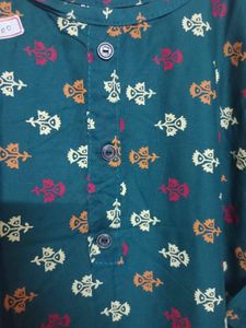 Green Ethnic Print Kurta