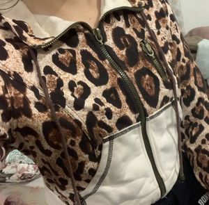 Animal print crop jacket