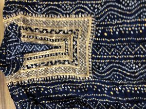 Blue Bandhani Kurta