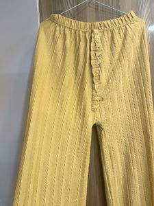 Wide Leg Knit Pants - Casual Style