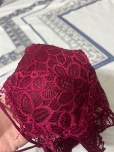 Burgundy Lace Lingerie Set